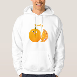 Cute happy orange citrus fruit cartoon hoodie