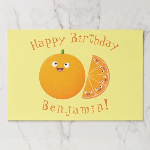 Cute happy orange citrus fruit cartoon paper pad