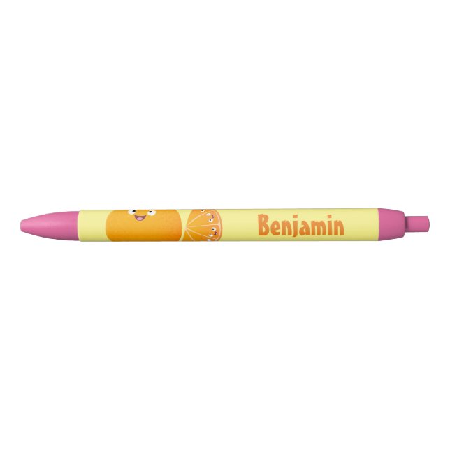 Cute happy orange citrus fruit cartoon  pen (Front)