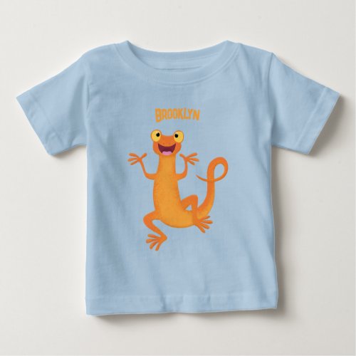 Cute happy orange dancing newt baby T_Shirt