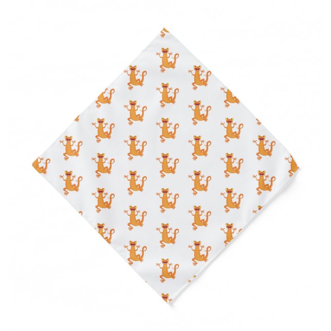 Cute happy orange dancing newt bandana (Front)