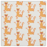 Cute happy orange dancing newt  fabric