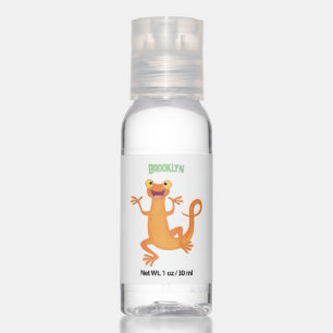 Cute happy orange dancing newt hand sanitizer