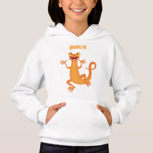 Cute happy orange dancing newt hoodie