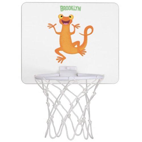 Cute happy orange dancing newt mini basketball hoop