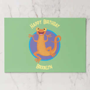 Cute happy orange dancing newt  paper pad