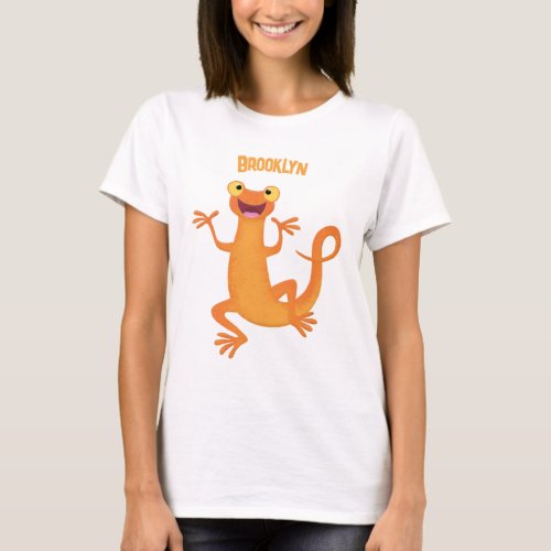 Cute happy orange dancing newt T_Shirt