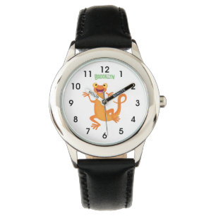 Cute happy orange dancing newt  watch