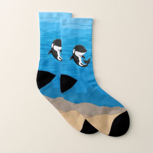 Cute Happy Orca Killer Whale Socks