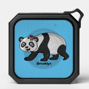 Cute happy panda bear with flower cartoon  bluetooth speaker