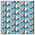 Cute happy panda bear with flower cartoon fabric