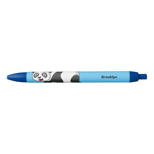 Cute happy panda bear with flower cartoon  pen (Front)