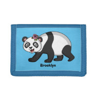 Cute happy panda bear with flower cartoon 