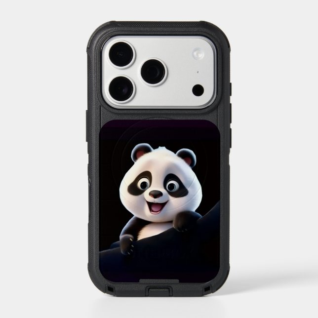 Cute Happy Panda Otterbox iPhone Case (Back)