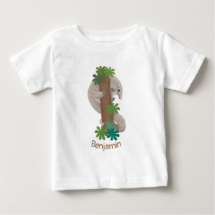 Cute happy pangolin anteater illustration baby T-Shirt