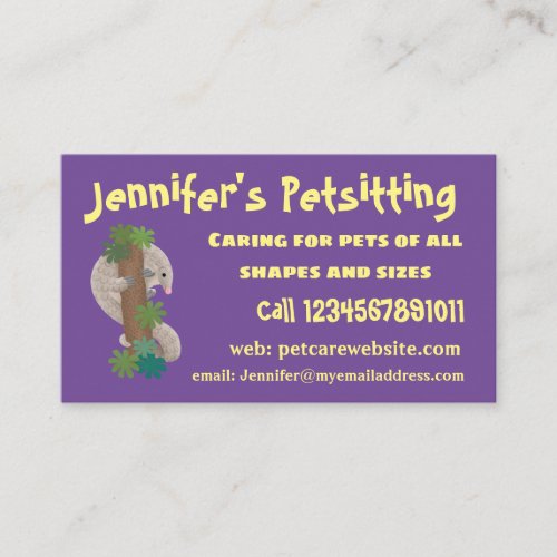 Cute happy pangolin anteater illustration business card