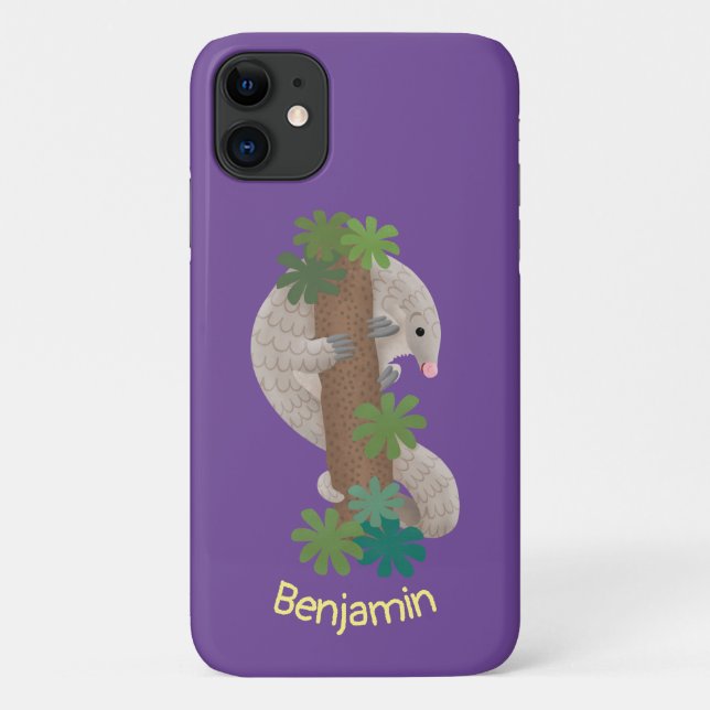 Cute happy pangolin anteater illustration Case-Mate iPhone case (Back)