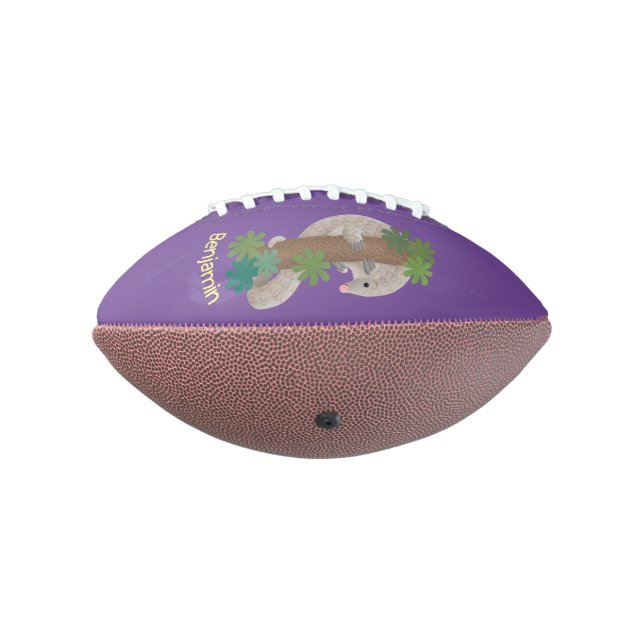 Cute happy pangolin anteater illustration football (Rotated 270)