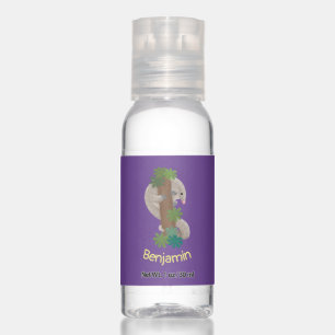 Cute happy pangolin anteater illustration hand sanitizer