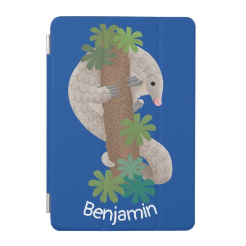 Cute happy pangolin anteater illustration iPad mini cover