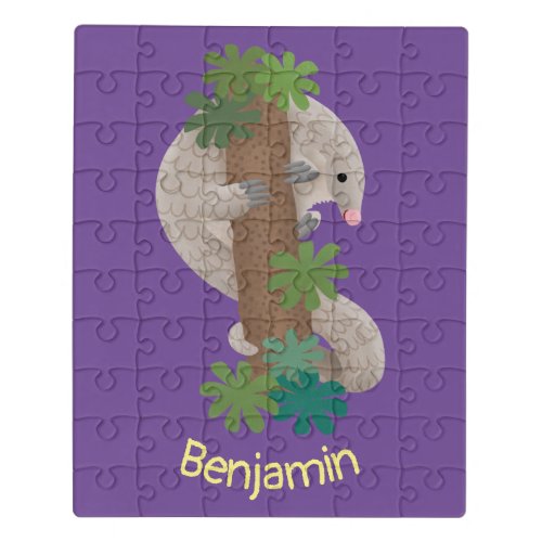 Cute happy pangolin anteater illustration jigsaw puzzle
