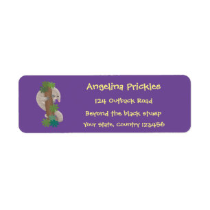 Cute happy pangolin anteater illustration label