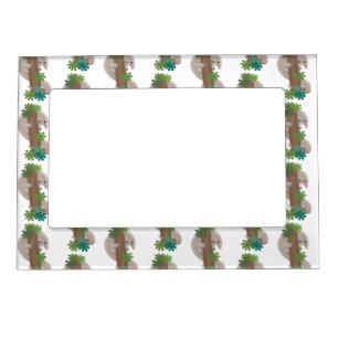 Cute happy pangolin anteater illustration magnetic frame