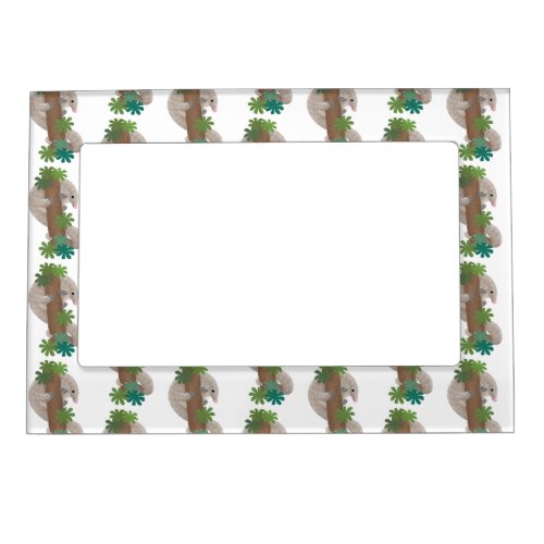 Cute happy pangolin anteater illustration magnetic frame