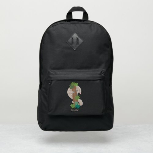 Cute happy pangolin anteater illustration port authority backpack