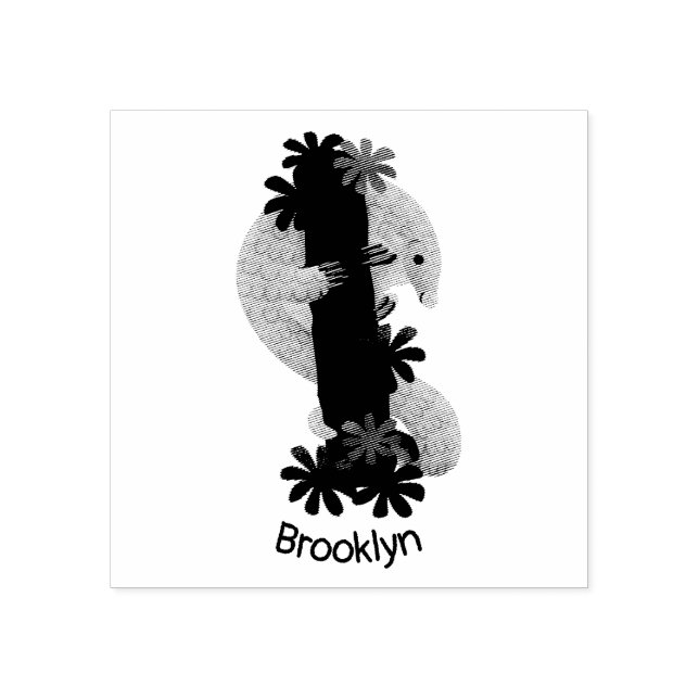 Cute happy pangolin anteater illustration rubber stamp (Imprint)