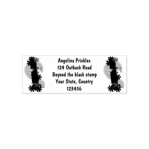 Cute happy pangolin anteater illustration self_inking stamp