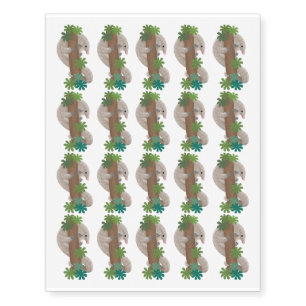 Cute happy pangolin anteater illustration temporary tattoos