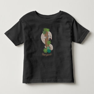 Cute happy pangolin anteater illustration toddler t-shirt