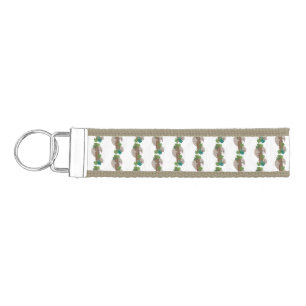 Cute happy pangolin anteater illustration wrist keychain