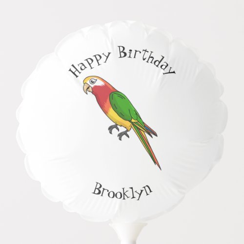 Cute happy parrot cartoon illustration balloon
