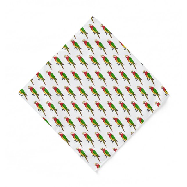 Cute happy parrot cartoon illustration bandana (Front)