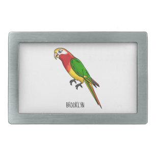 Cute happy parrot cartoon illustration belt buckle
