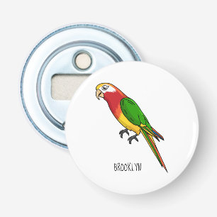 Cute happy parrot cartoon illustration bottle opener