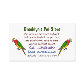 Cute happy parrot cartoon illustration business card