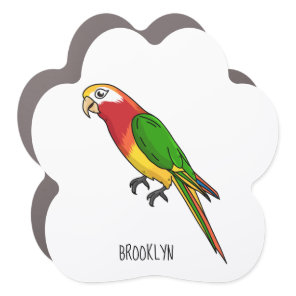 Cute happy parrot cartoon illustration car magnet