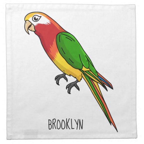 Cute happy parrot cartoon illustration cloth napkin