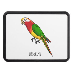 Cute happy parrot cartoon illustration hitch cover