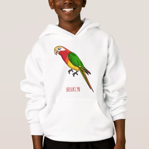 Cute happy parrot cartoon illustration hoodie