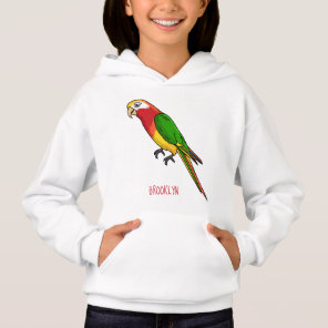 Cute happy parrot cartoon illustration hoodie