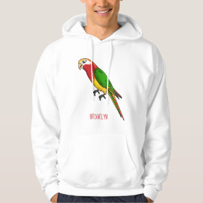 Cute happy parrot cartoon illustration hoodie