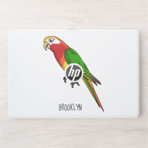 Cute happy parrot cartoon illustration HP laptop skin