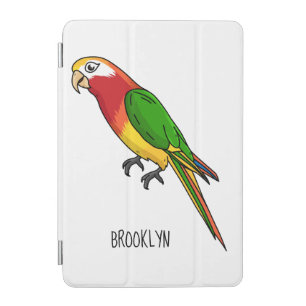 Cute happy parrot cartoon illustration iPad mini cover