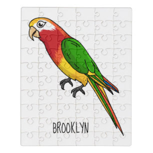 Cute happy parrot cartoon illustration jigsaw puzzle