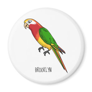 Cute happy parrot cartoon illustration magnet