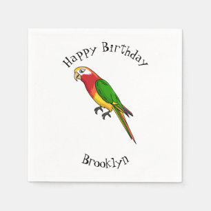 Cute happy parrot cartoon illustration napkins